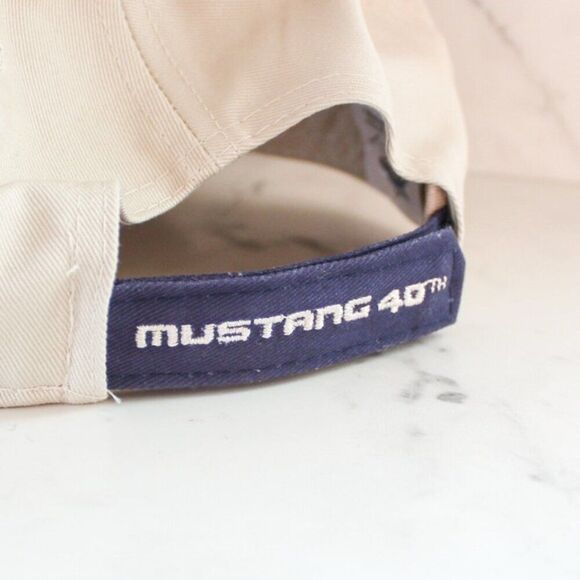 Ford Mustang 40th Anniversary Ford Collection Baseball Hat Beige Blue Red Logo - Picture 4 of 6